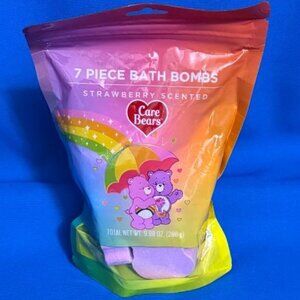 BRAND NEW CARE BEARS 7 PACK STRAWBERRY SCENTED BATH BOMBS ~ THESE SMELL SO GOOD!